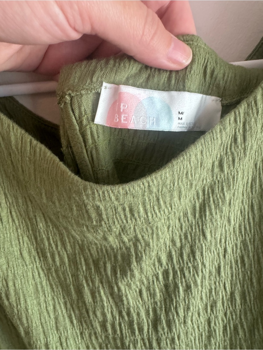 Free People Olive Green Crinkled Babydoll Dress - Picture 4 of 4